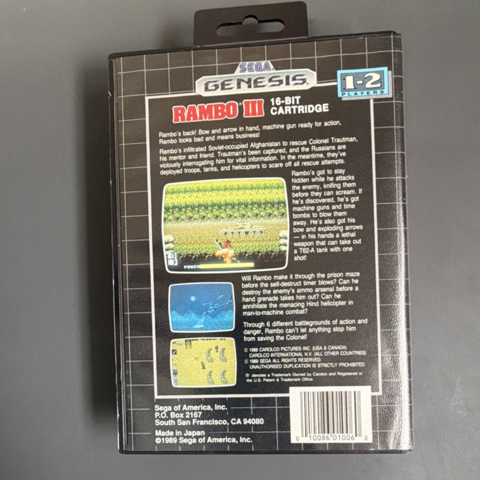 Sega Rambo III (Sega Genesis, 1989) Action Adventure, Manual, Multiplayer