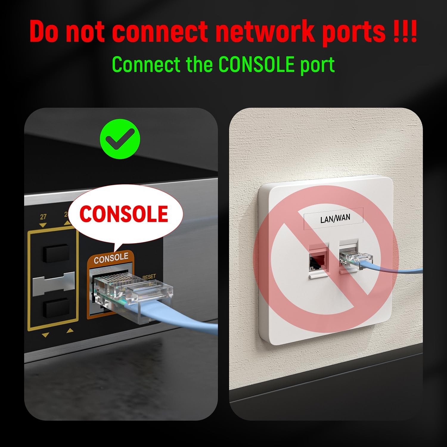 USB-C to RJ45 Console Cable 2 Pack for Networking