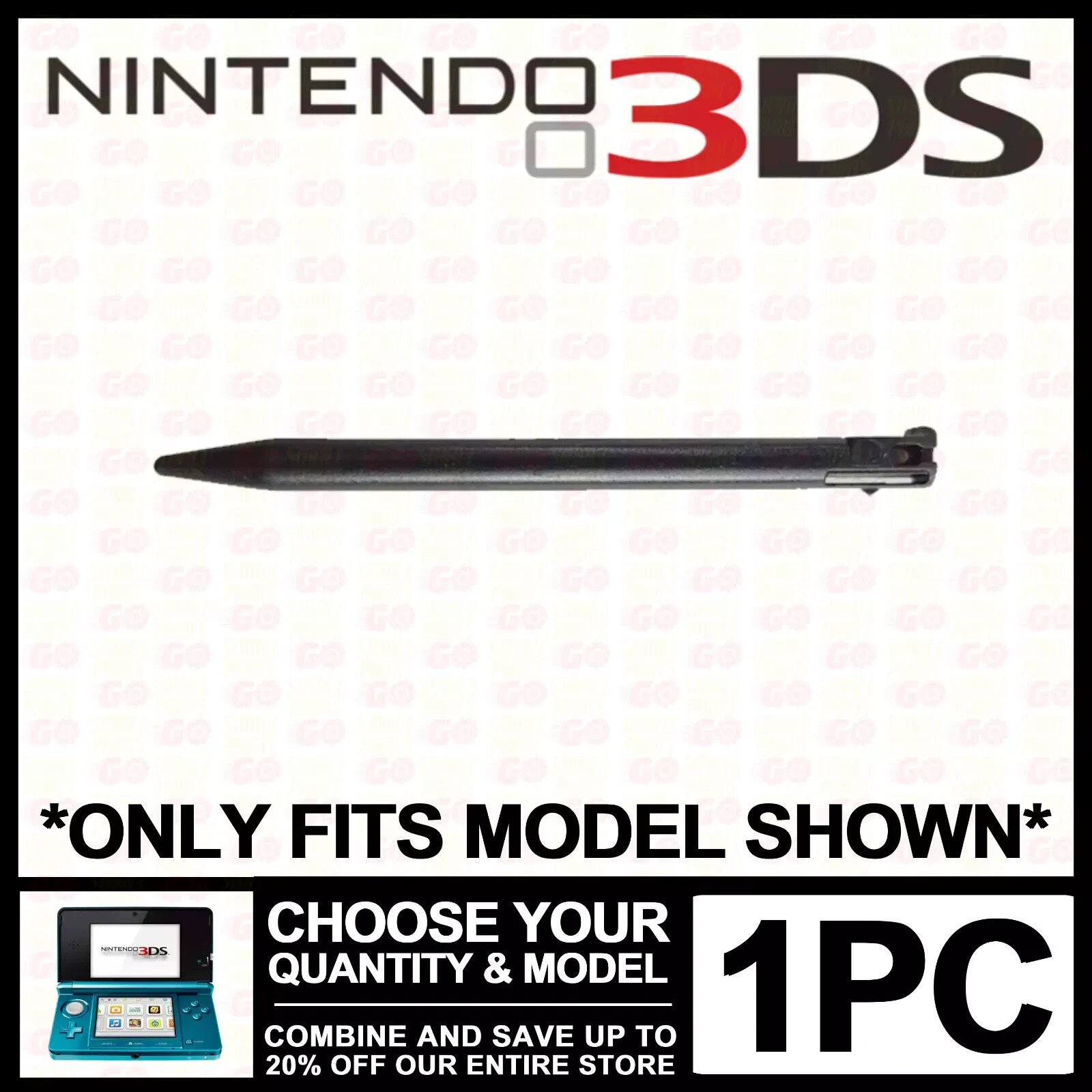 Stylus For Nintendo Original 3DS Black Plastic Pen Replacement “3DS” N3DS