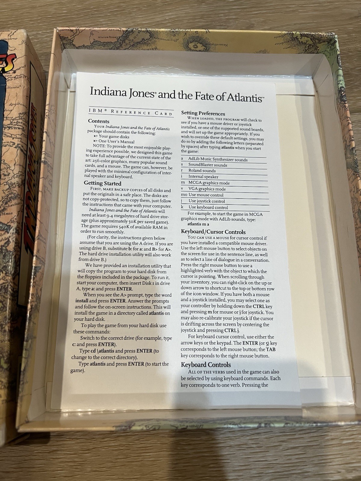 Indiana Jones and the Fate of Atlantis Big Box PC 3.5″ Very Good w/ Ref Card