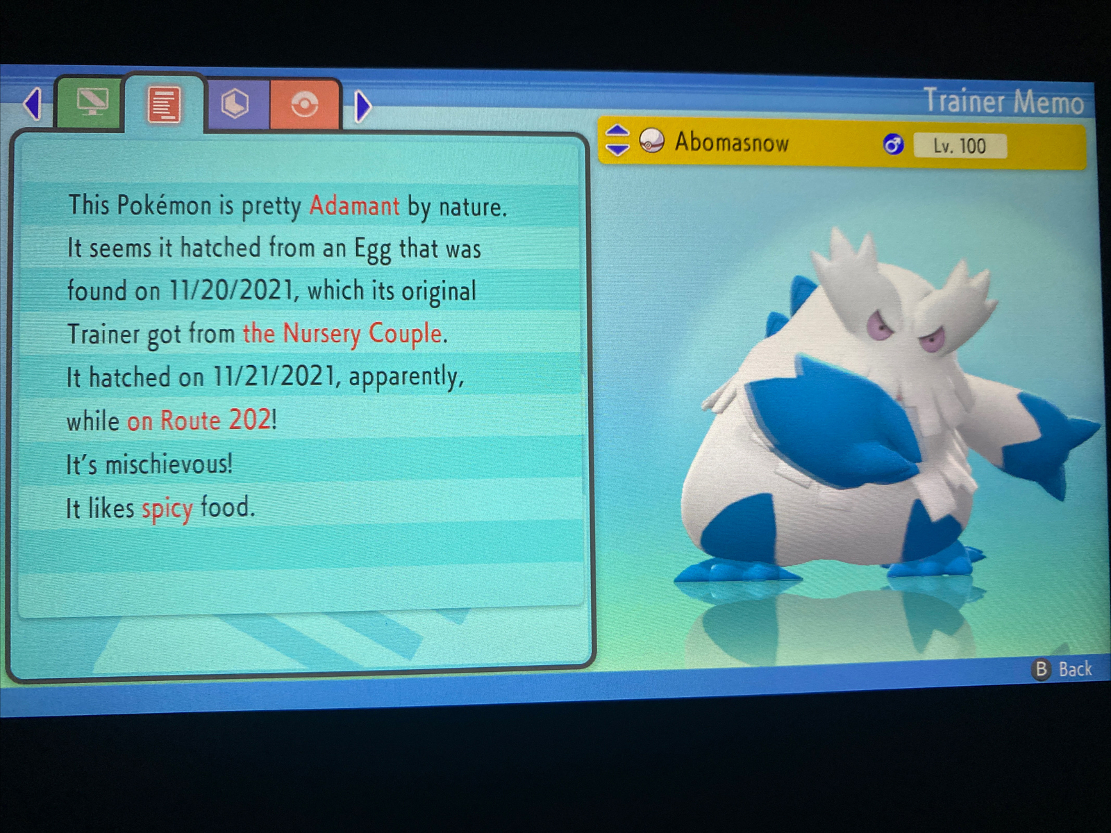 Pokemon Brilliant Diamond and Shining Pearl Shiny Abomasnow 6IV Battle Ready