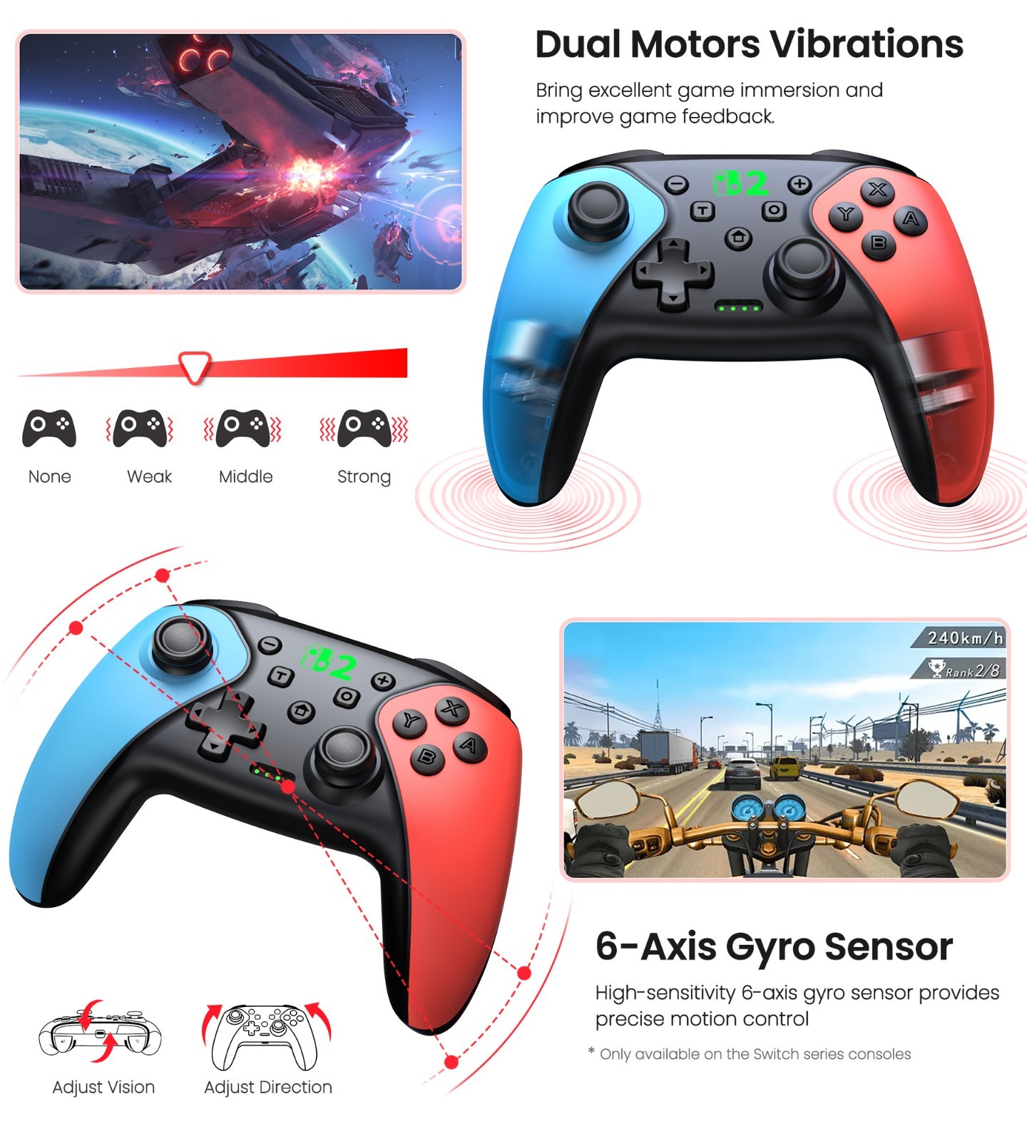 Wireless PC Controller-Bluetooth Controller for PC, Switch, iOS and Android