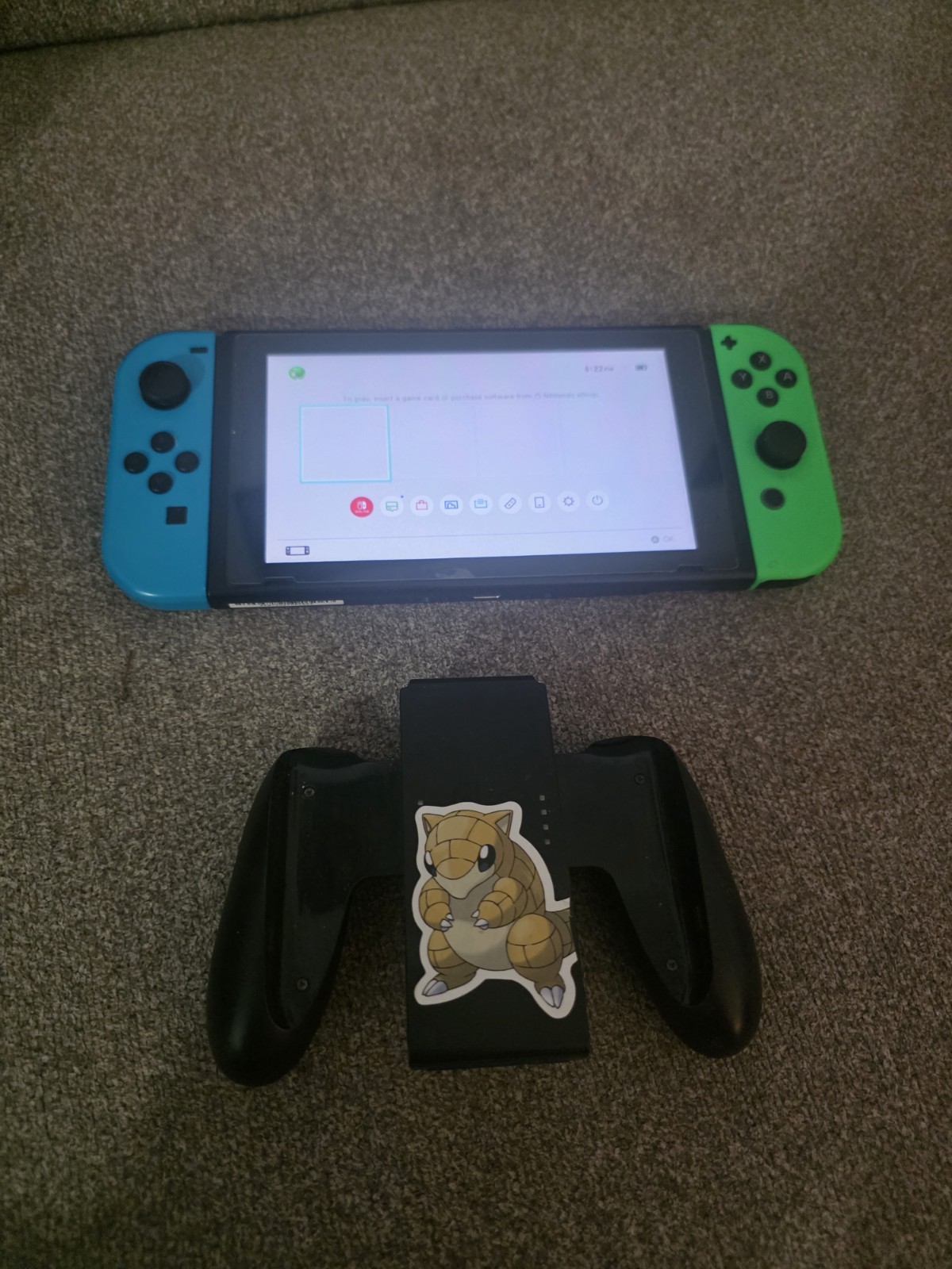 Nintendo Switch HAC-001(-01) V2 Console Neon Blue/Green Tested Working Joy-Cons