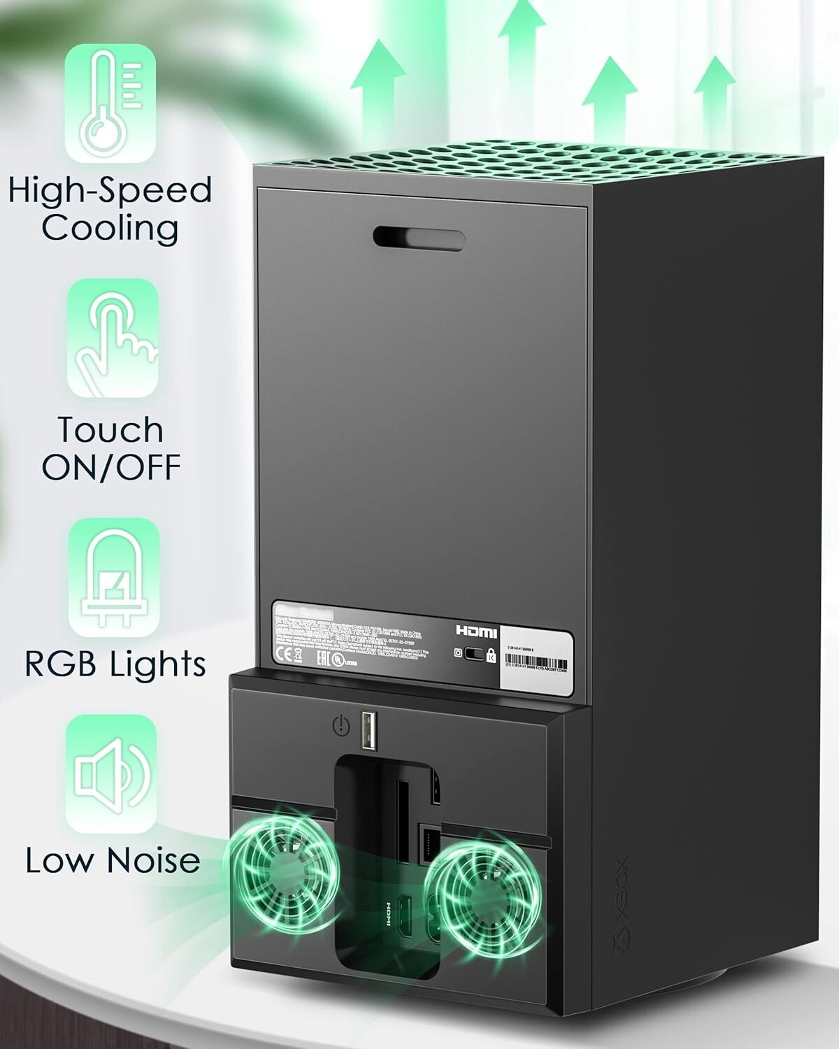 USB Cooling Fan for Xbox Series X Console Low-Noise External Vertical Cooler