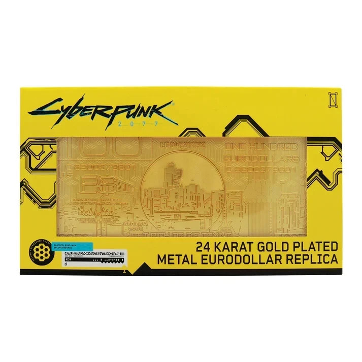 Cyberpunk 2077 Metal EuroDollar Replica | 24k Gold-Plated Limited Edition NEW
