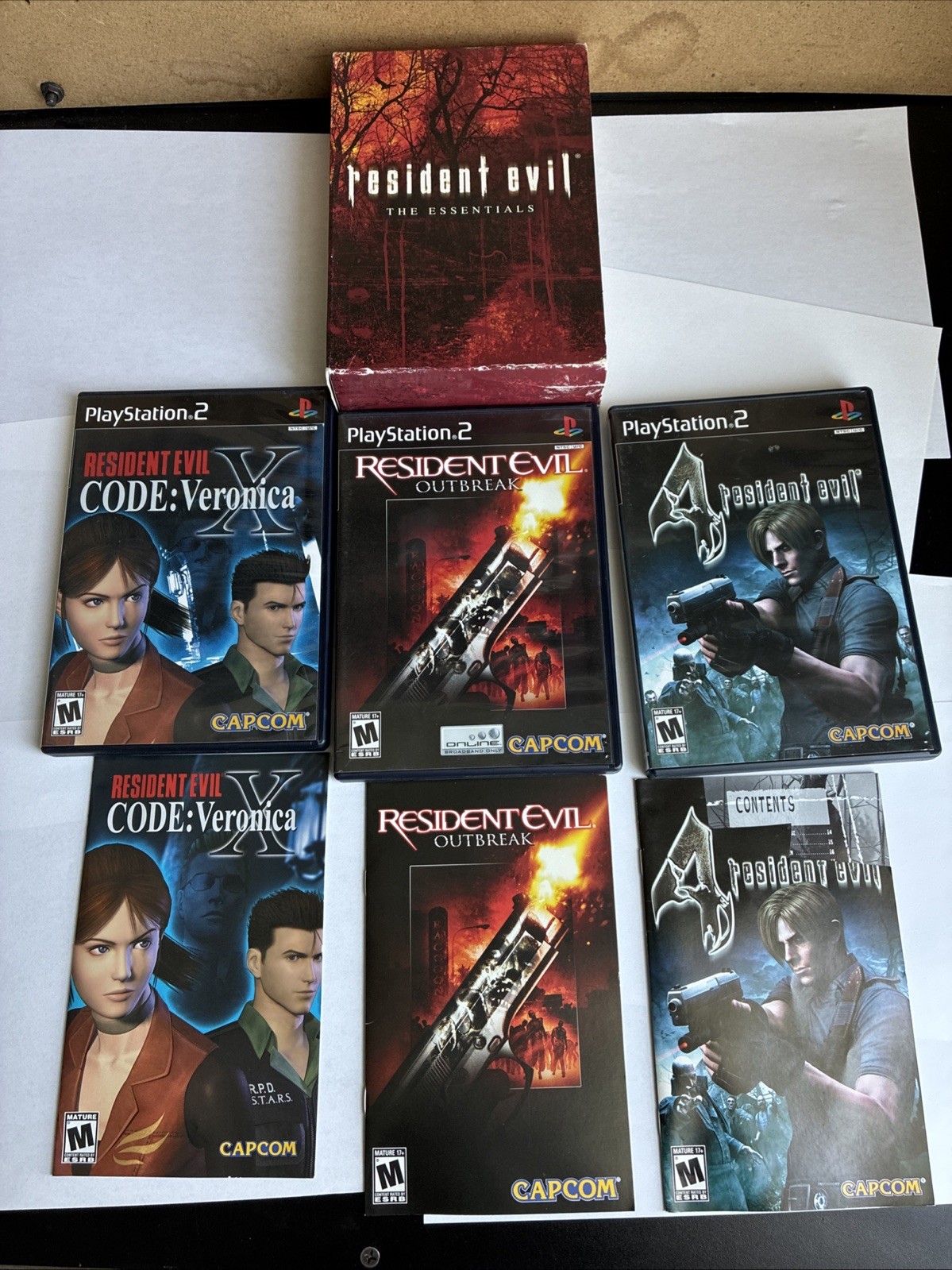 Resident Evil The Essentials PlayStation 2 PS2 Outbreak Code Veronica X RE4 Set