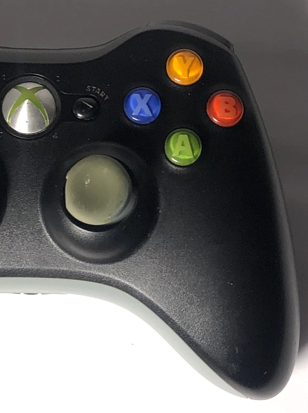 Microsoft Xbox 360 Wireless Game Controller BLACK GREY NO Battery Pack TESTED