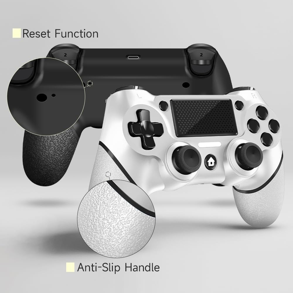 Two Pack PS4 Controllers – Ergonomic Wireless Design with USB-C Cable Included