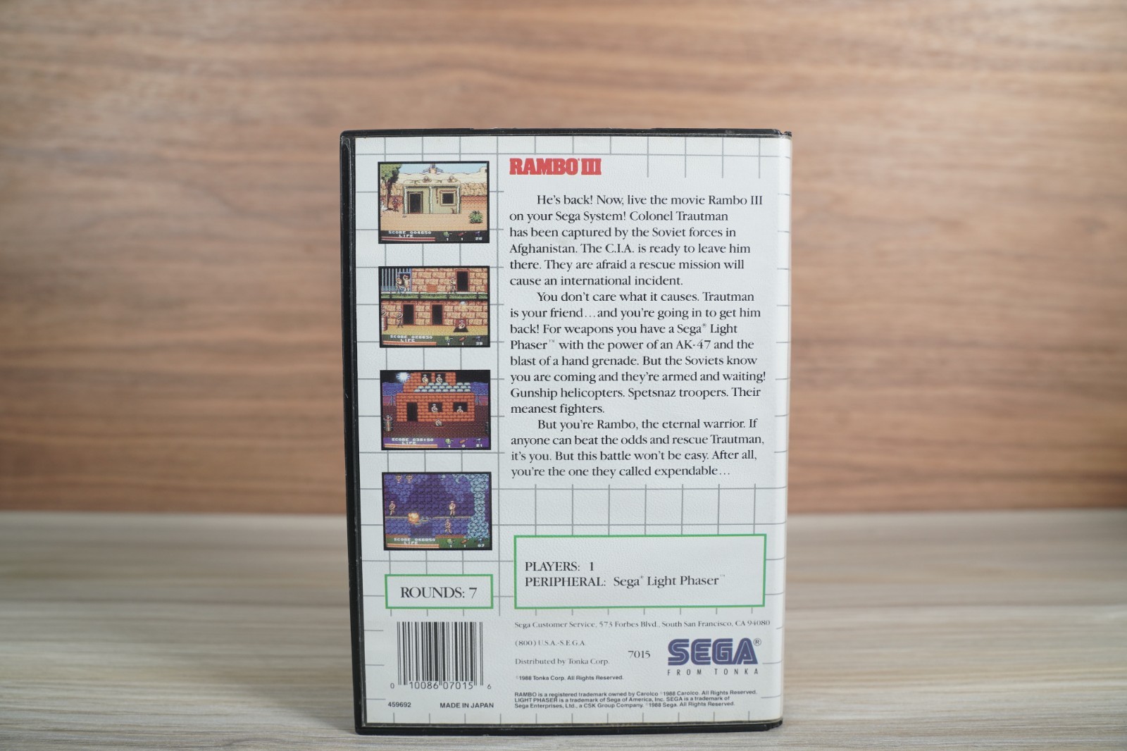 Rambo III (Sega Master System, 1988) CIB Complete w/ Manual Tested & Works