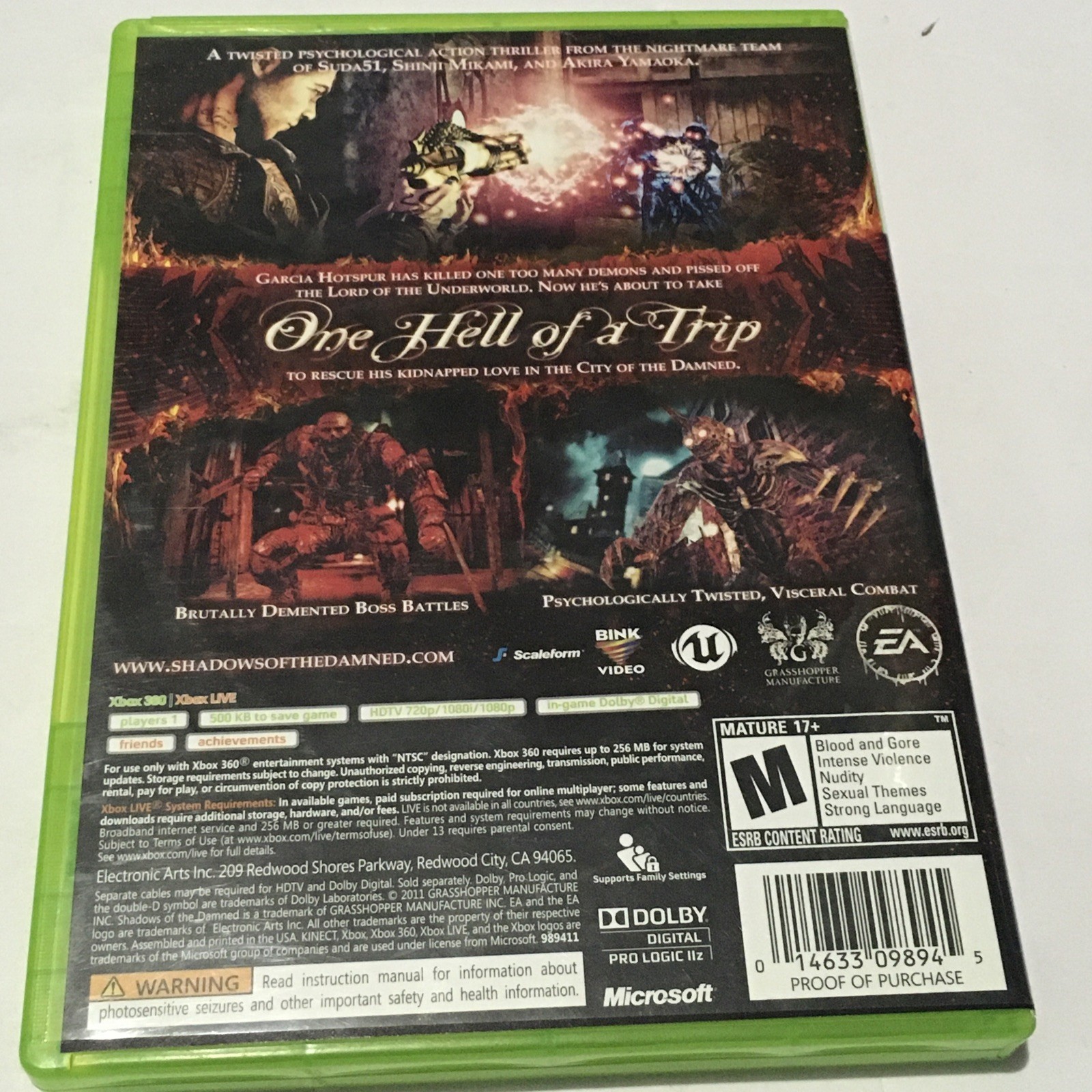 Shadows of the Damned Xbox 360 Tested Missing Manual