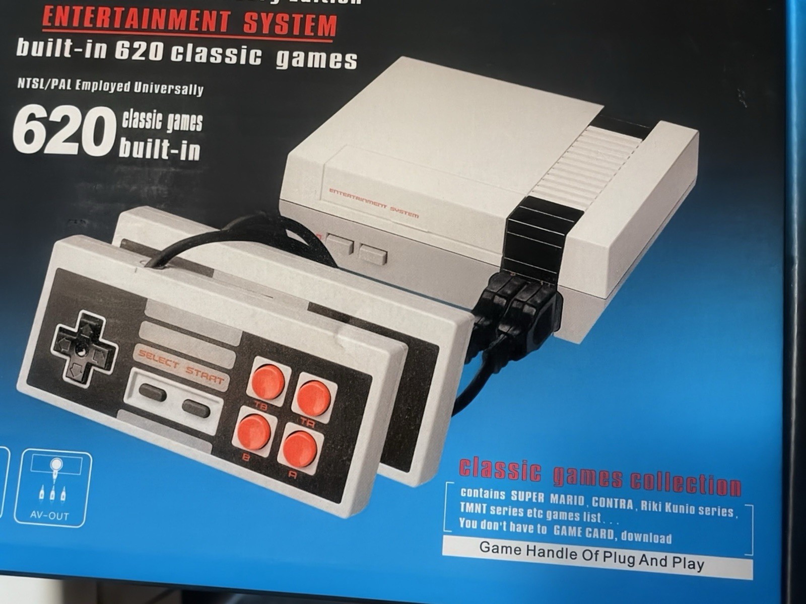 New Mini Anniversary Edition Video Game Console 620 Built In Games W/2 Control