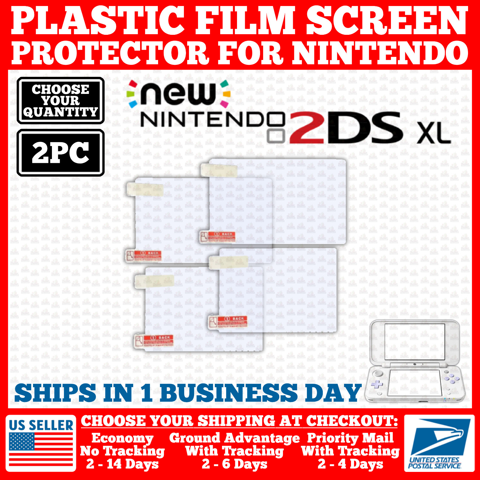 Film Plastic Screen Protector For Nintendo New 2DS XL/LL Model Console