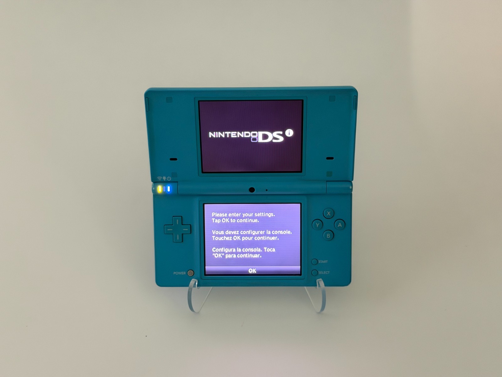 Nintendo DSi Light Blue Handheld System Bundle w/ Mario 64 * TESTED *