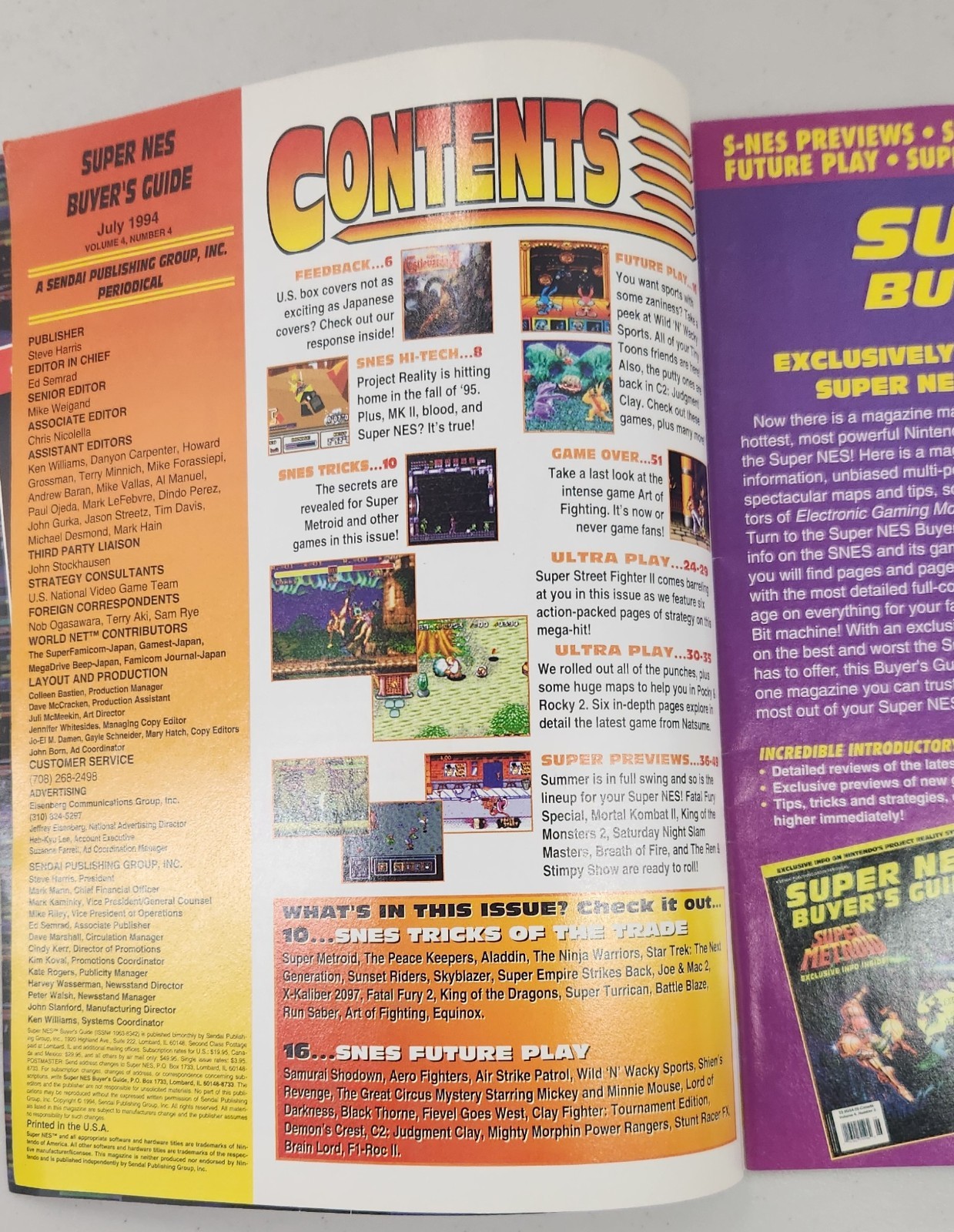 Super NES Buyer’s Guide July 1994 Magazine Street Fighter II SNES Vintage