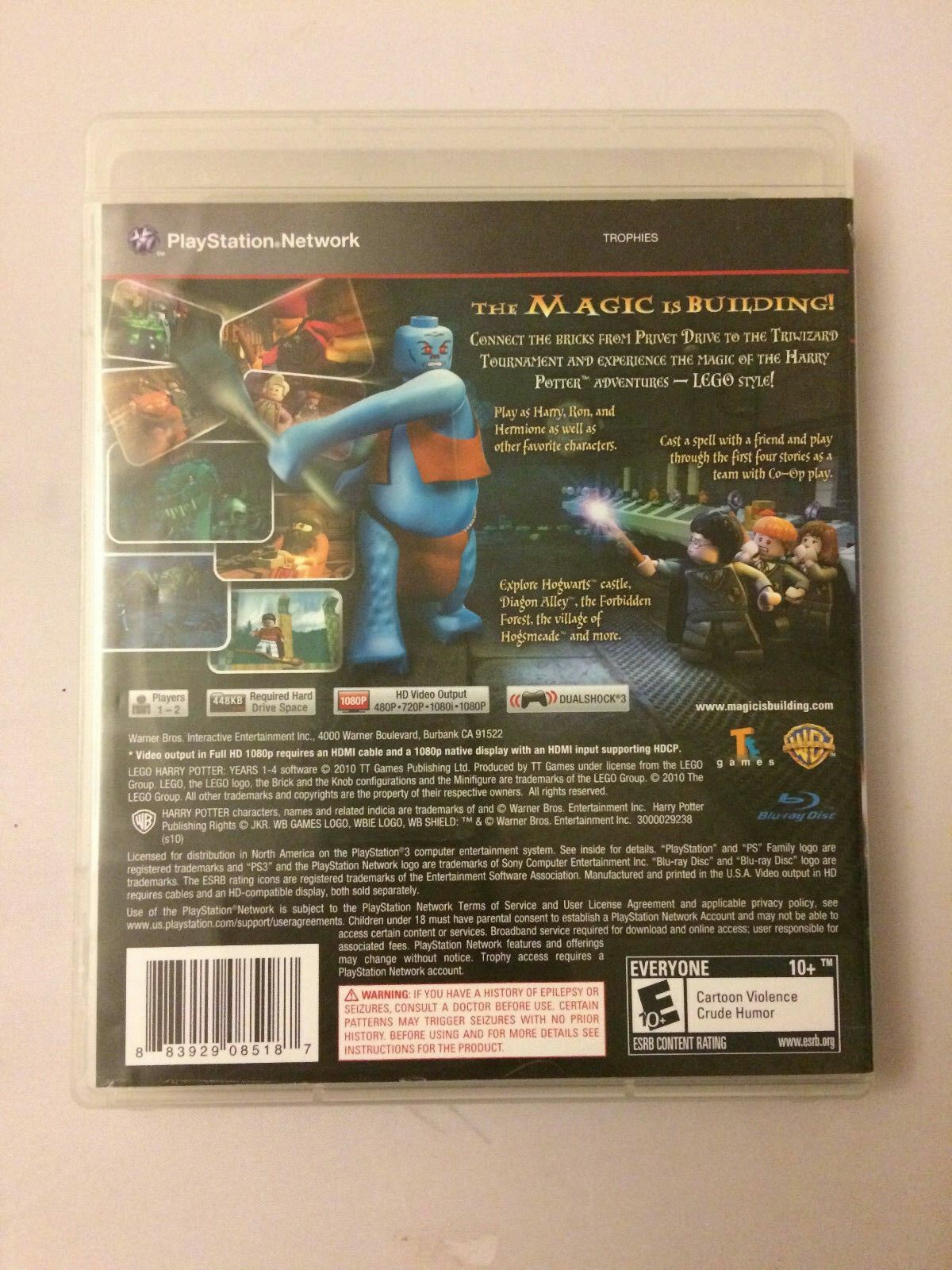 LEGO Harry Potter: Years 1-4 (Sony PlayStation 3, 2010) Complete