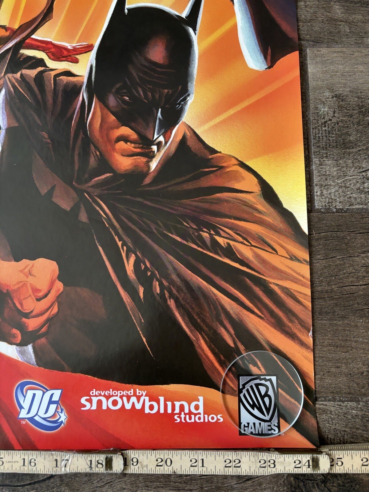 Justice League Heroes 2006 Video Game Promo Poster 38×25 Alex Ross Art DC Comics