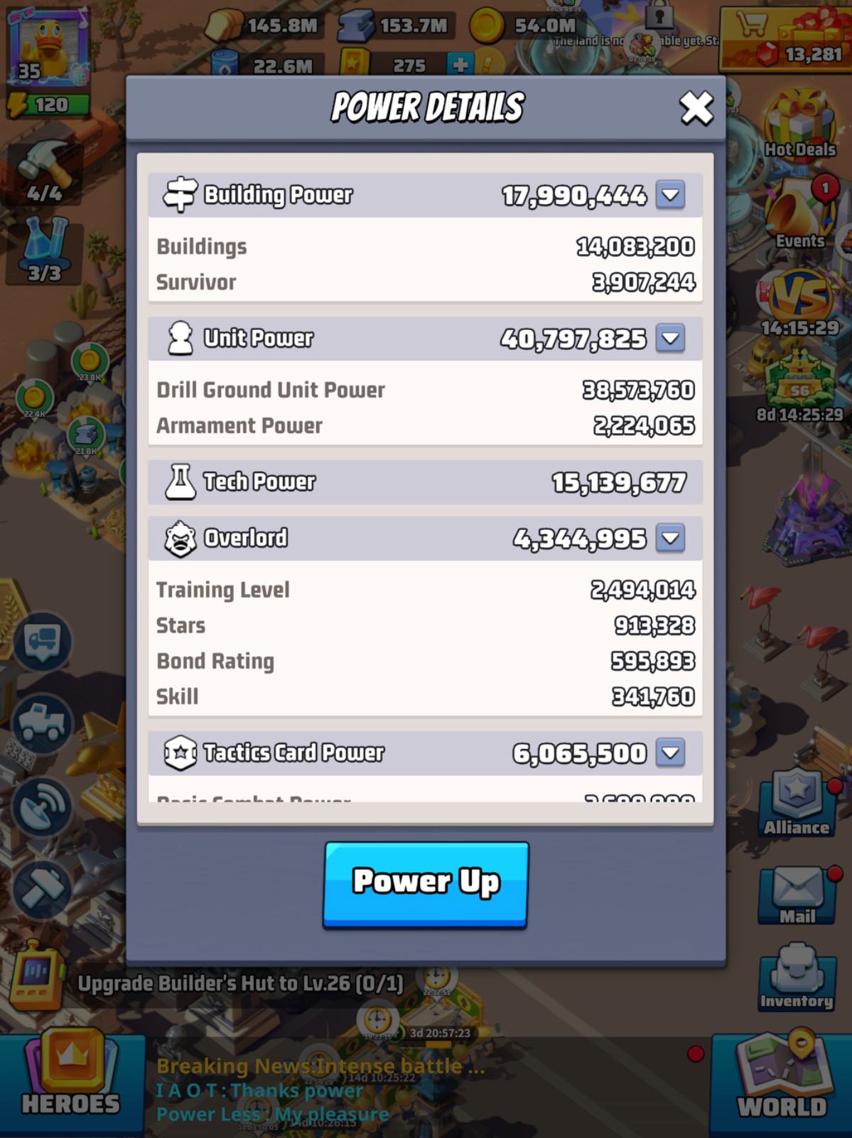 Last War Survival Server 802 HQ 35 T11 64m Main VIP 15- Transfer Ready