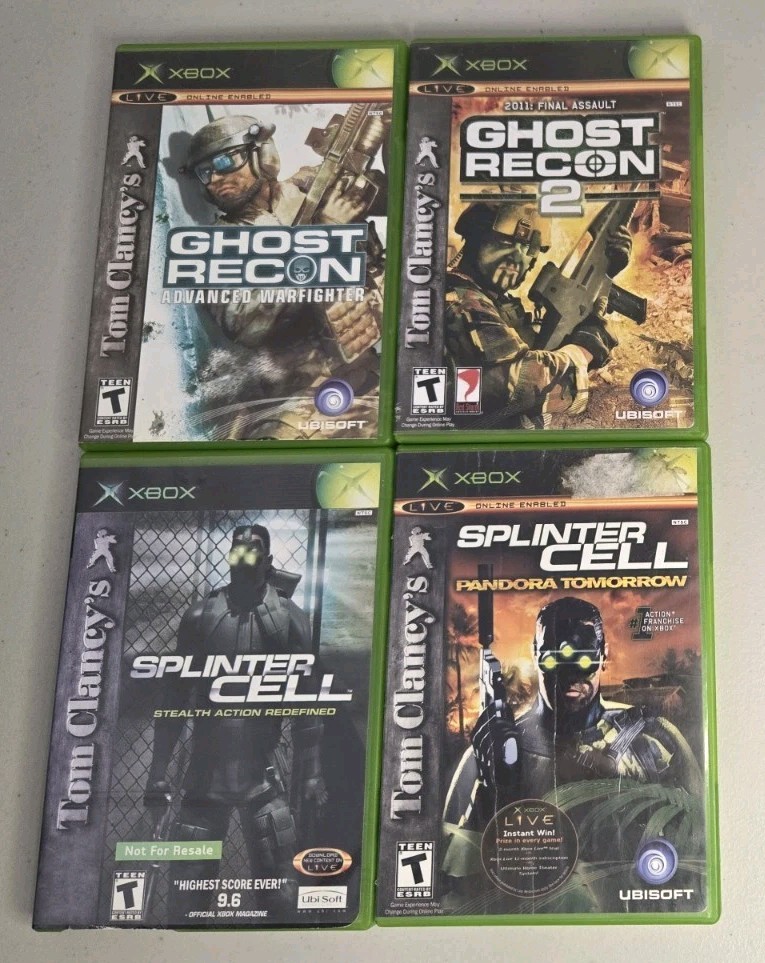 Xbox Lot X 4 Games Tom Clancy’s – Ghost Recon & Splinter Cell -Condition Varies