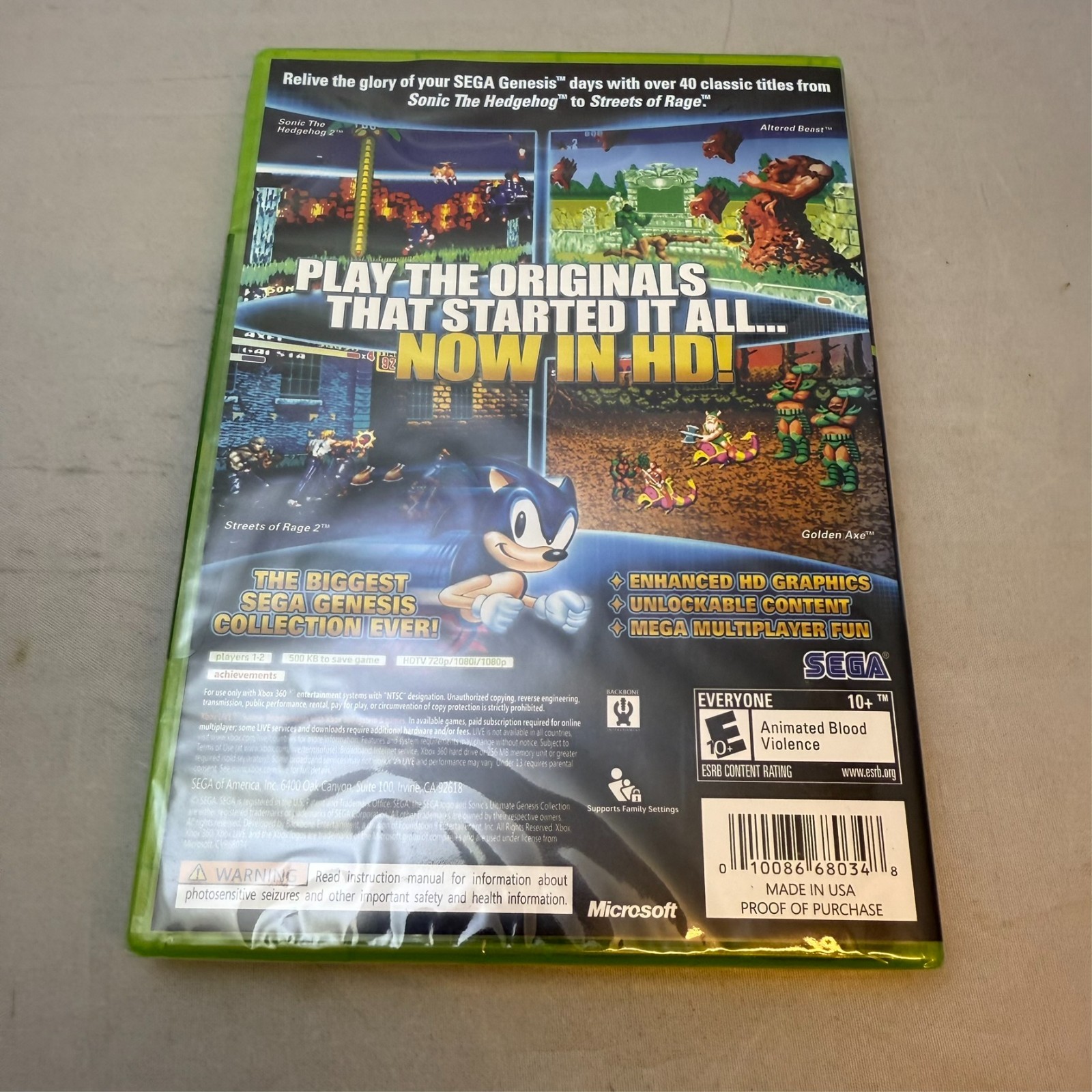 Sonic’s Ultimate Genesis Collection – Platinum Hits (Xbox 360) BRAND NEW!