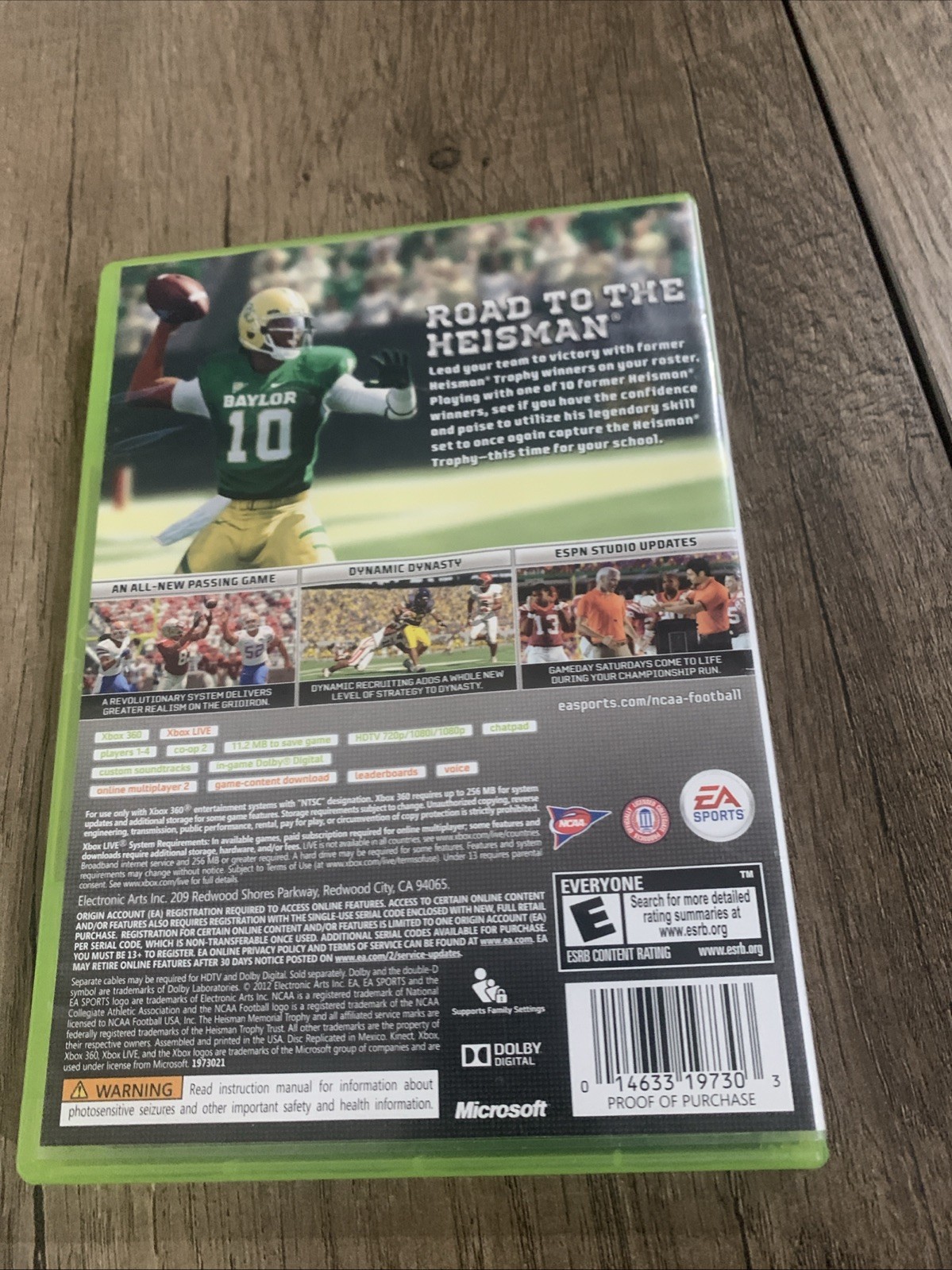 NCAA Football 13 (Microsoft Xbox 360, 2012) No Manual