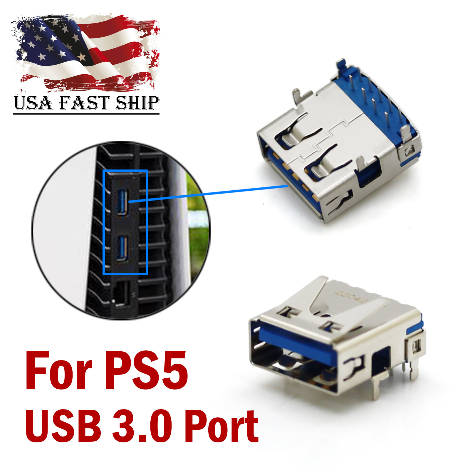OEM USB 3.0 Connector Type-A Port Dock Socket For Sony Playstation 5 PS5 Console