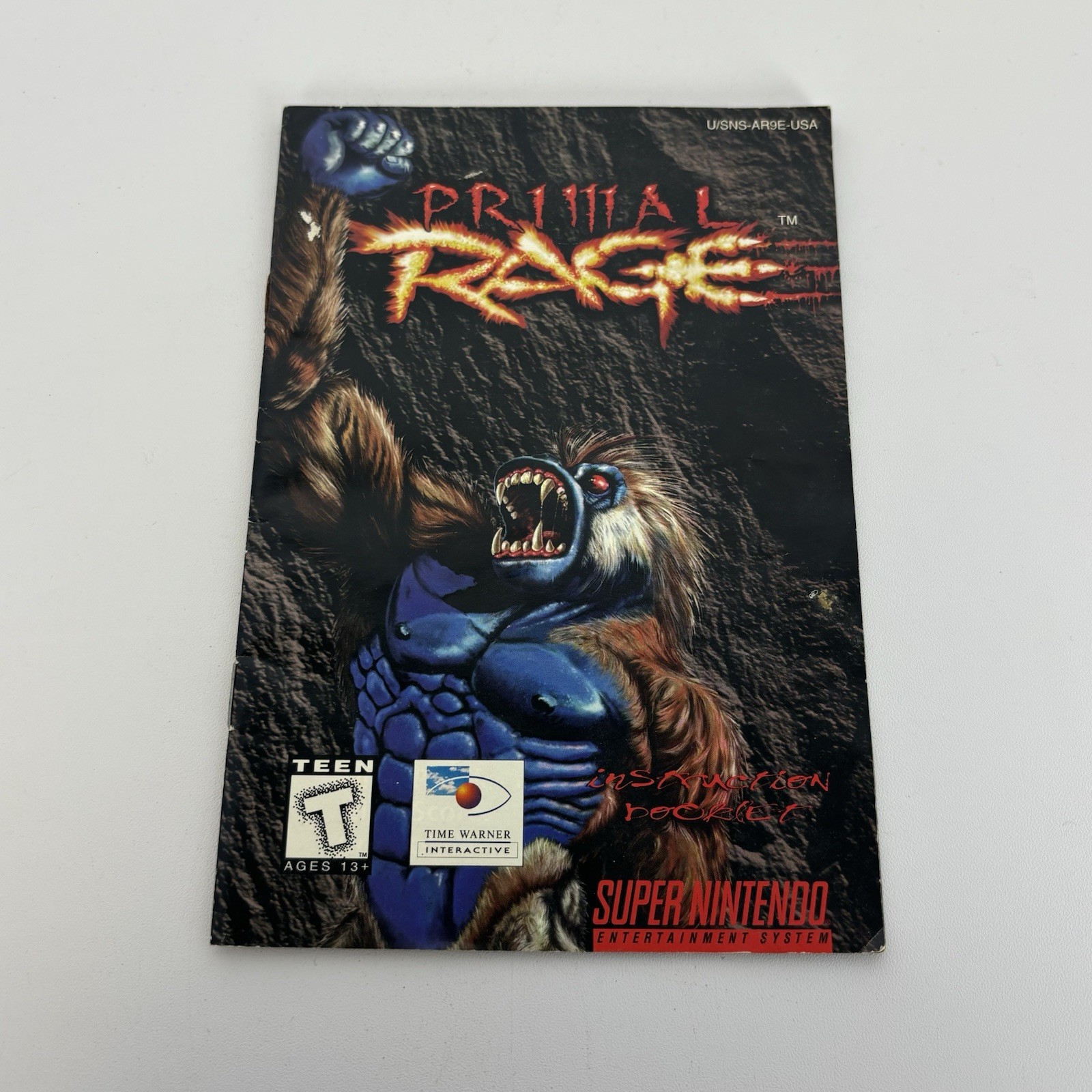 Primal Rage Super Nintendo SNES Instruction Manual Booklet ONLY