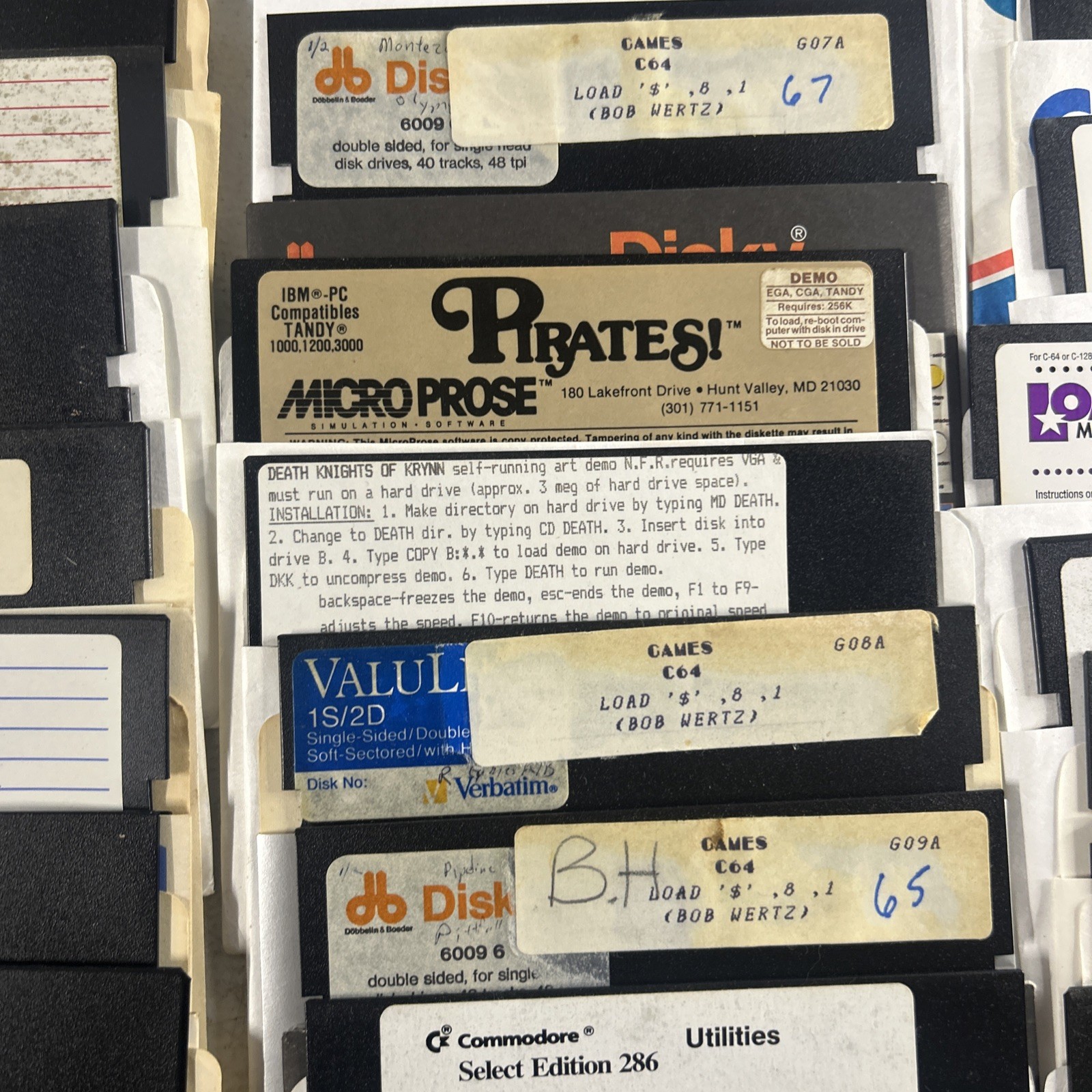 Commodore 64 Floppy Disks With Games Selling As Is for Blank Disk LOT Of 66