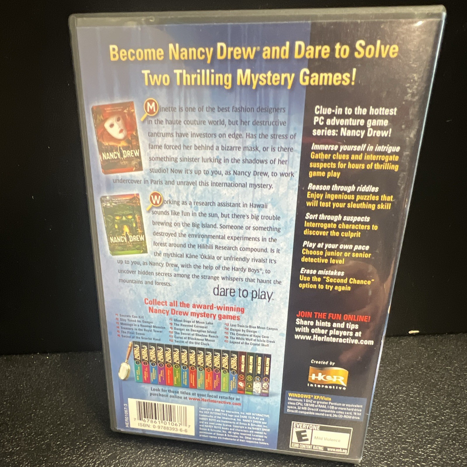 Her Interactive Nancy Drew Double Dare 5 2 Games in 1 PC E Mystery Adventure