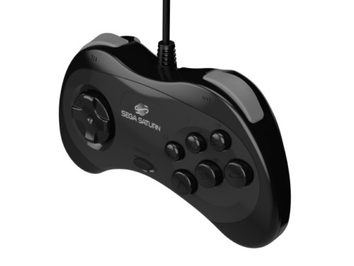 Retro-Bit Official Sega Saturn Controller Pad for Sega Saturn Black