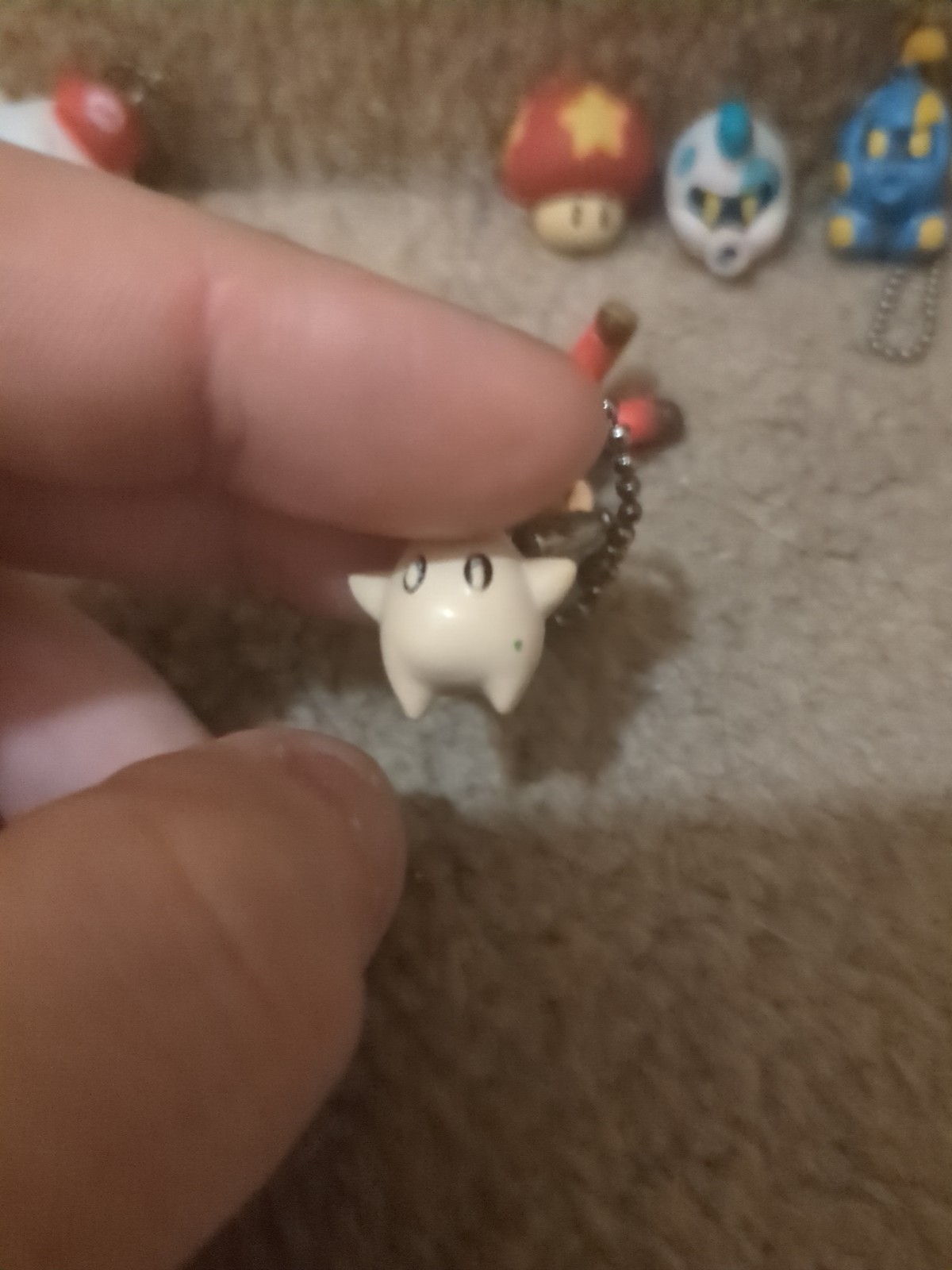 Super Mario Galaxy Keychain Set 2009 Bomb Boo Bee Life Mushroom Luma Figure Toy