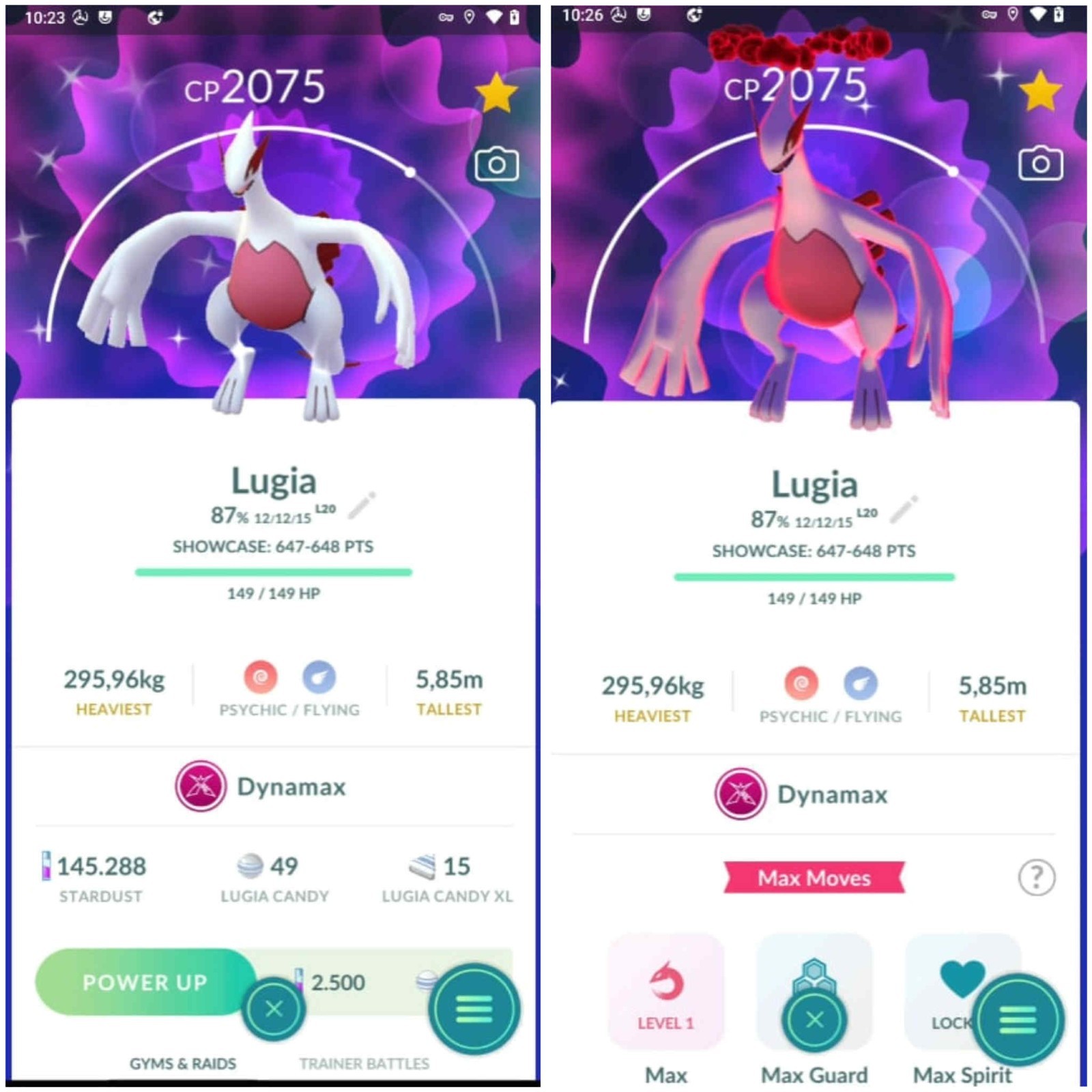 ✨ Shiny Dynamax Lugia ✨ P T C have 80.000 stardust – Description