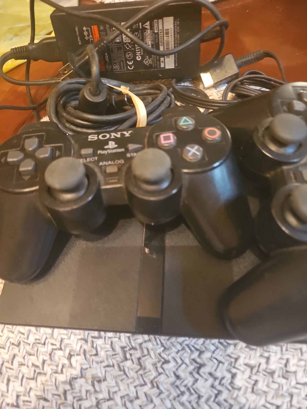 Sony PlayStation 2 With Cords And 2 Controllers SCPH-79001 Lights Up, Not Tested