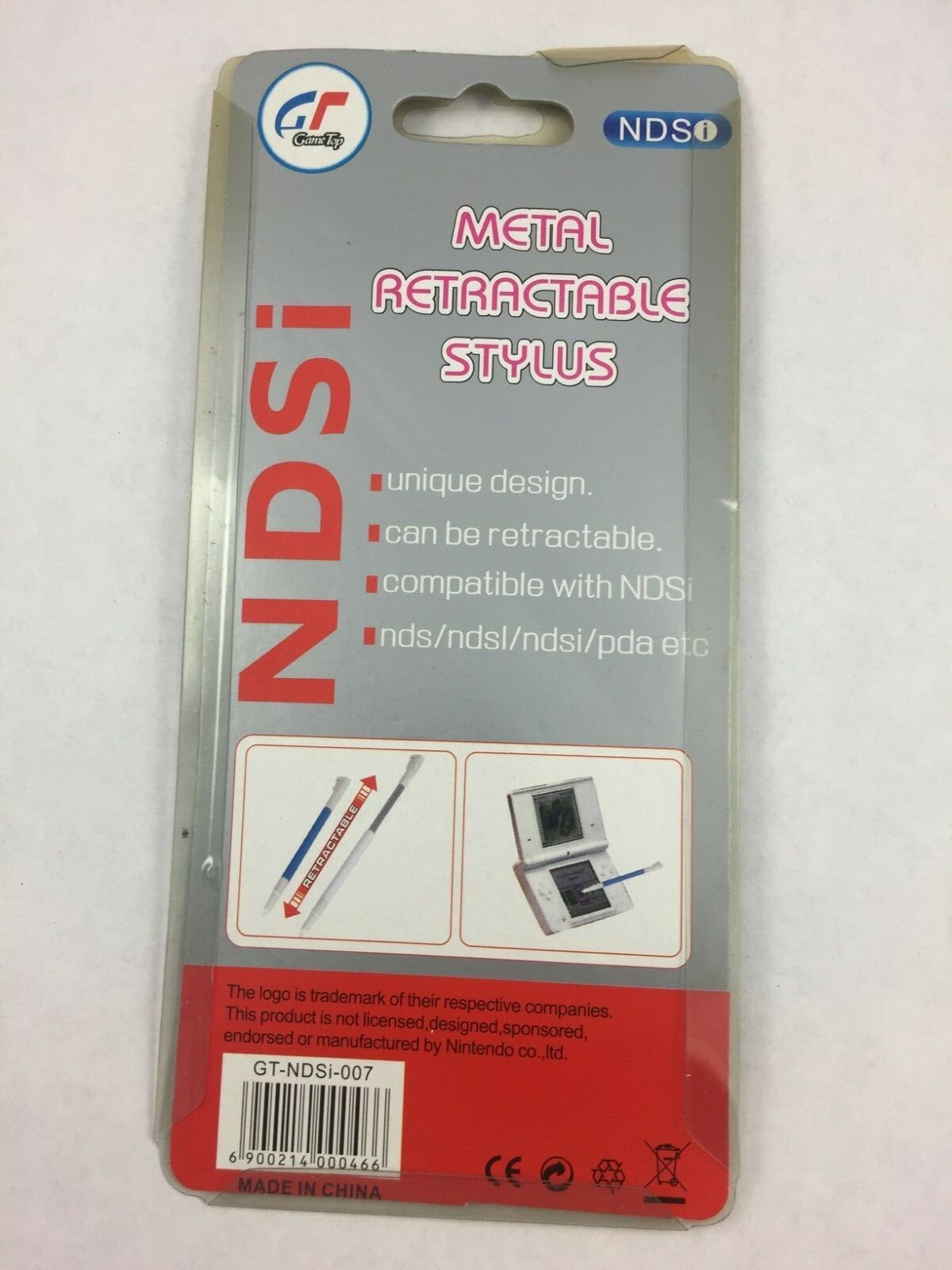 New Metal Stylus 2 Pens Retractable Silver White Pink FOR Nintendo DSi TWL-001