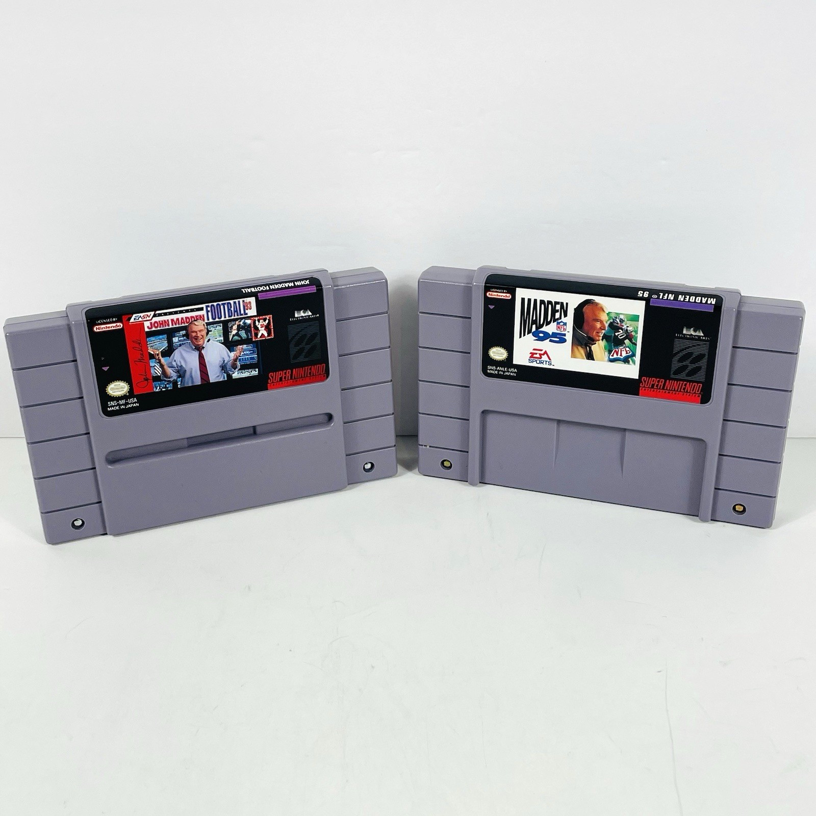 Madden NFL 95 and John Madden Football SNES Cartridges Authentic and works.