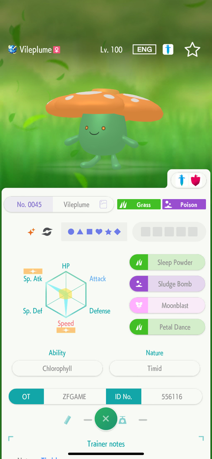 ✨6IV SHINY Vileplume + EVS🚀 POKEMON HOME✨Champions✨Online delivery⚡