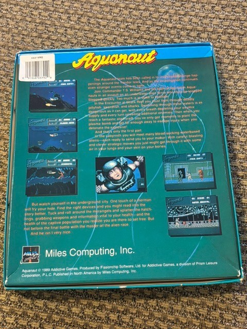 AQUANAUT AMIGA GAME W/ BOX + PAPERS CLASSIC COMPUTER SEE PICS