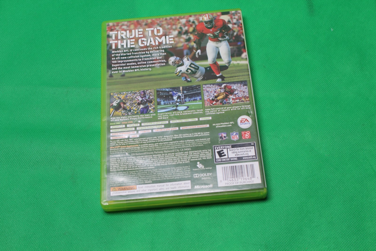 Madden NFL 12 (Microsoft Xbox 360, 2011) Complete CIB
