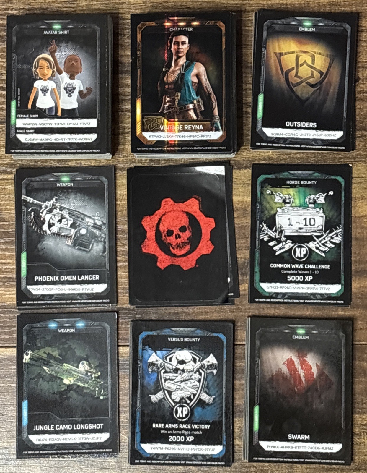 Gears of War 4 Promo Cards Bulk Lot 205 Pc Reyna Lancer Horde Bounty Stickers