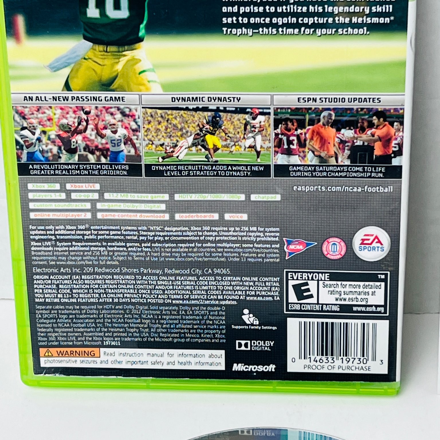 NCAA Football 13 Xbox 360 Video Game EA Sports With Manual
