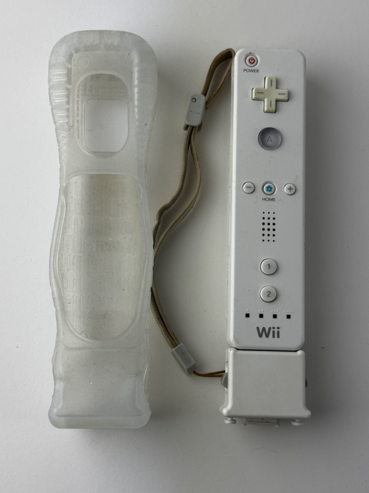 Nintendo Wii RVL-003 White Controller w/ Motion Plus Adapter & Sleeve