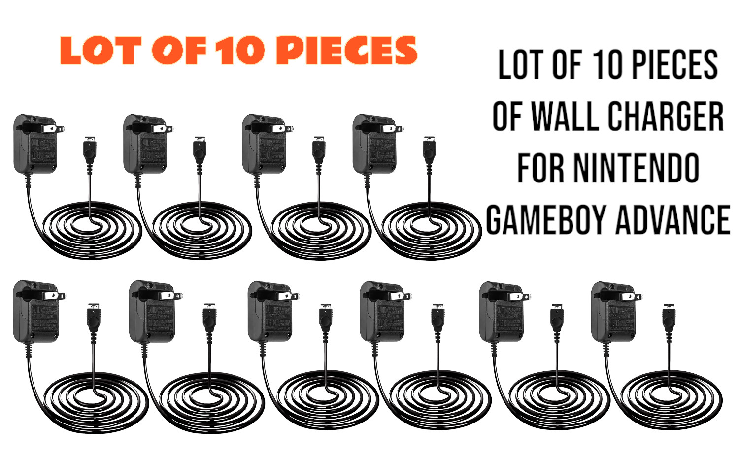 LOT 10X Home Wall Charger For Nintendo Gameboy Advance SP DS NDS GBA AC Adapter