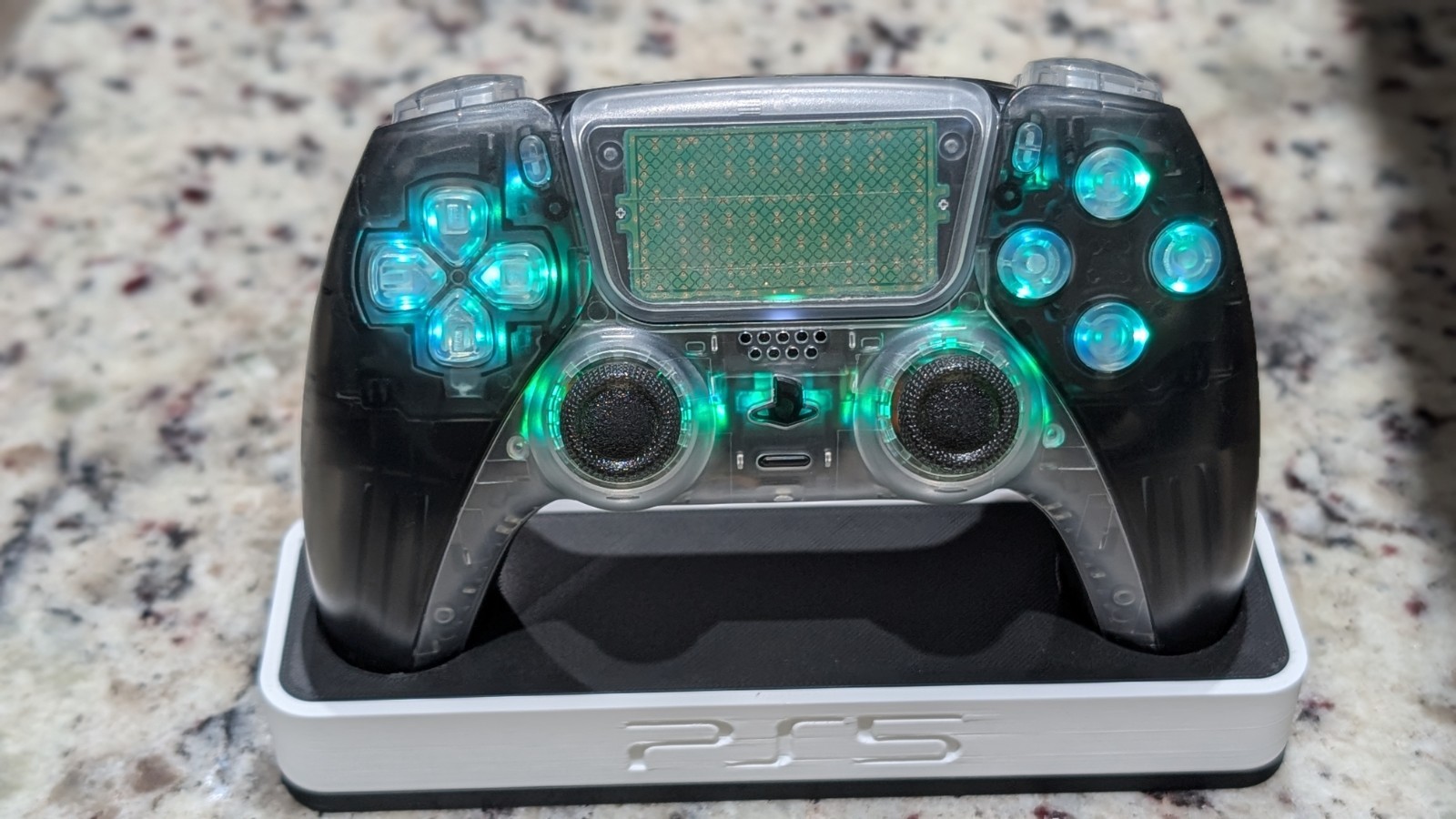 Sony PS5 Dualsense Wireless Controller Modded With TMR/Clicky Buttons And LEDs