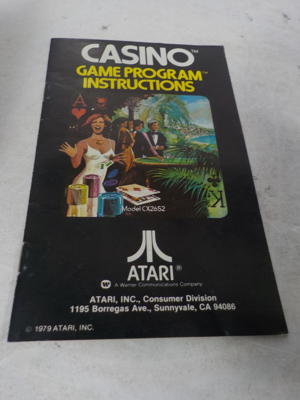 N A129 Atari 2600 Game w/ Manual Lot Casino & Trick Shot