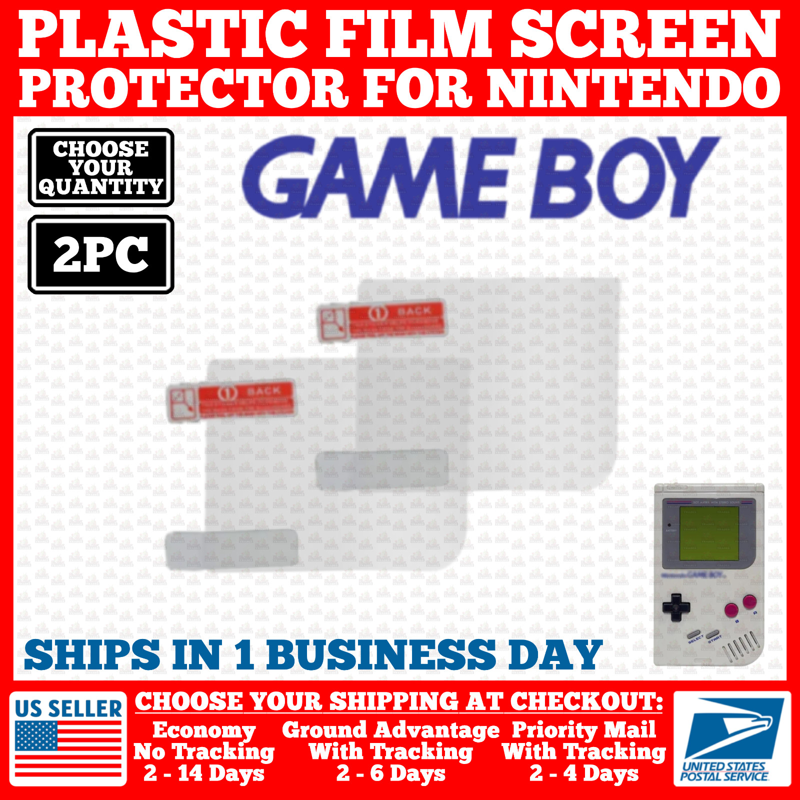 NEW Film Plastic Screen Protector For Nintendo Original Game Boy DMG-01