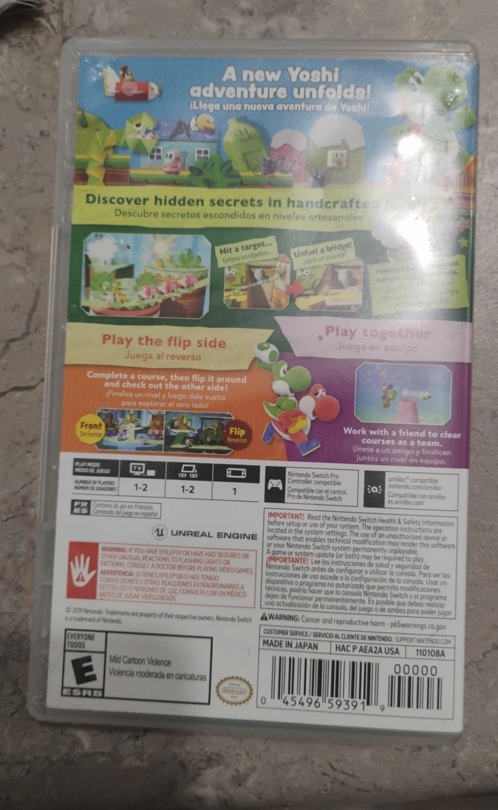 Yoshi’s Crafted World – Nintendo Switch (REPLACEMENT CASE ONLY) No Game