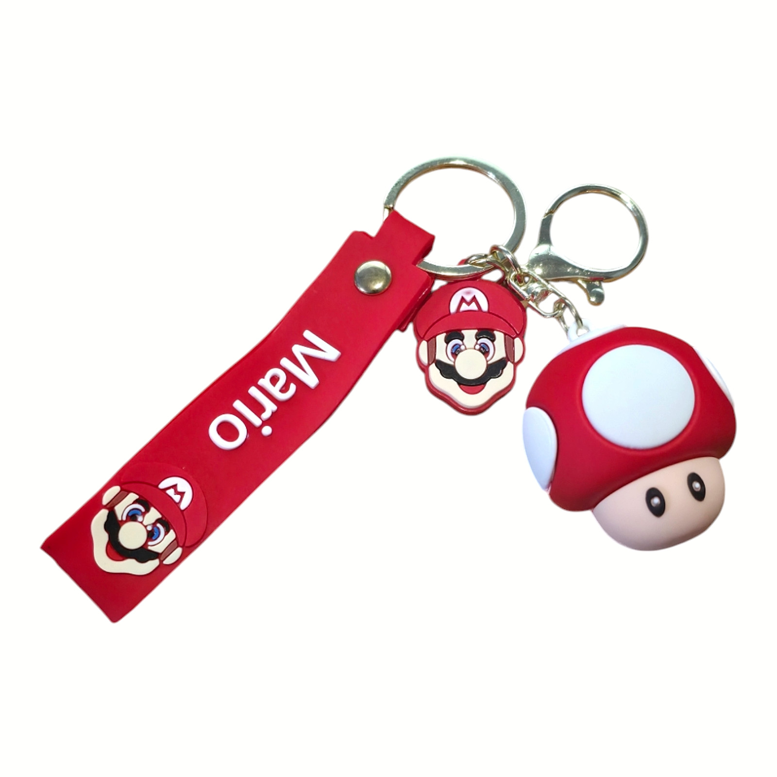 Super Mario Bros Keychain Figure 3D Backpack Clip Keyring Mushroom Backpack New