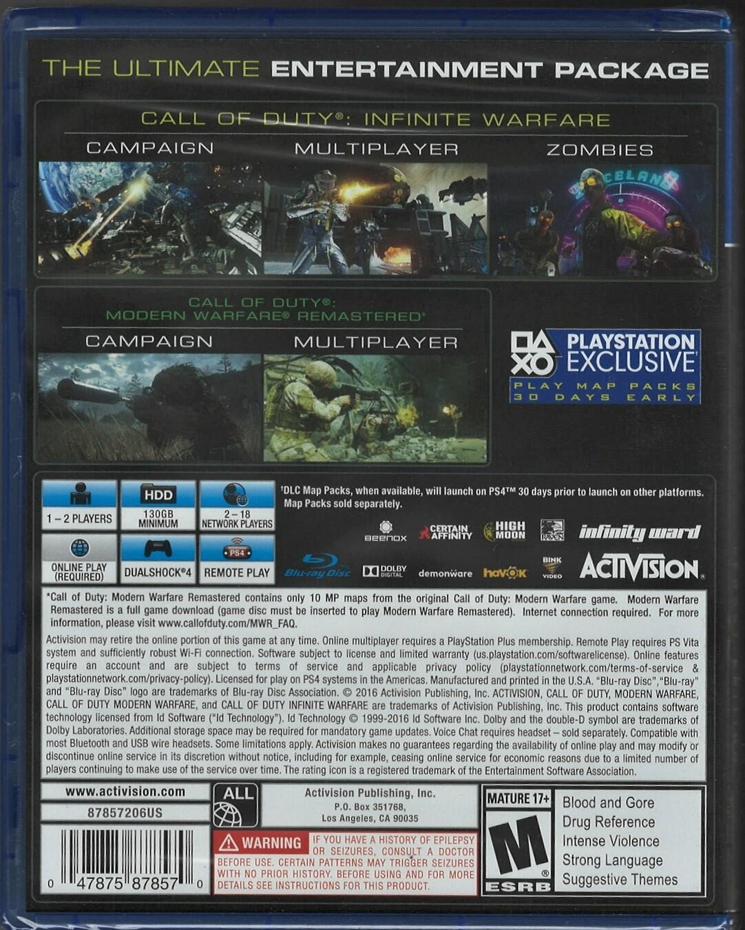 Call of Duty: Infinite Warfare Legacy Edition PS4 (Brand New Factory Sealed US V