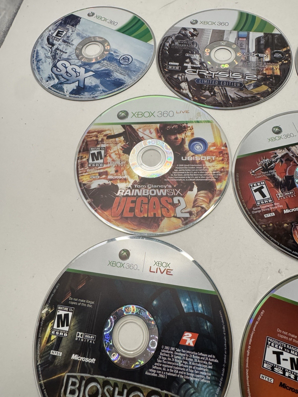 Xbox 360 Loose Game Lot Of 7 Games Condition Varies – Orange Box Bioshock Ssx