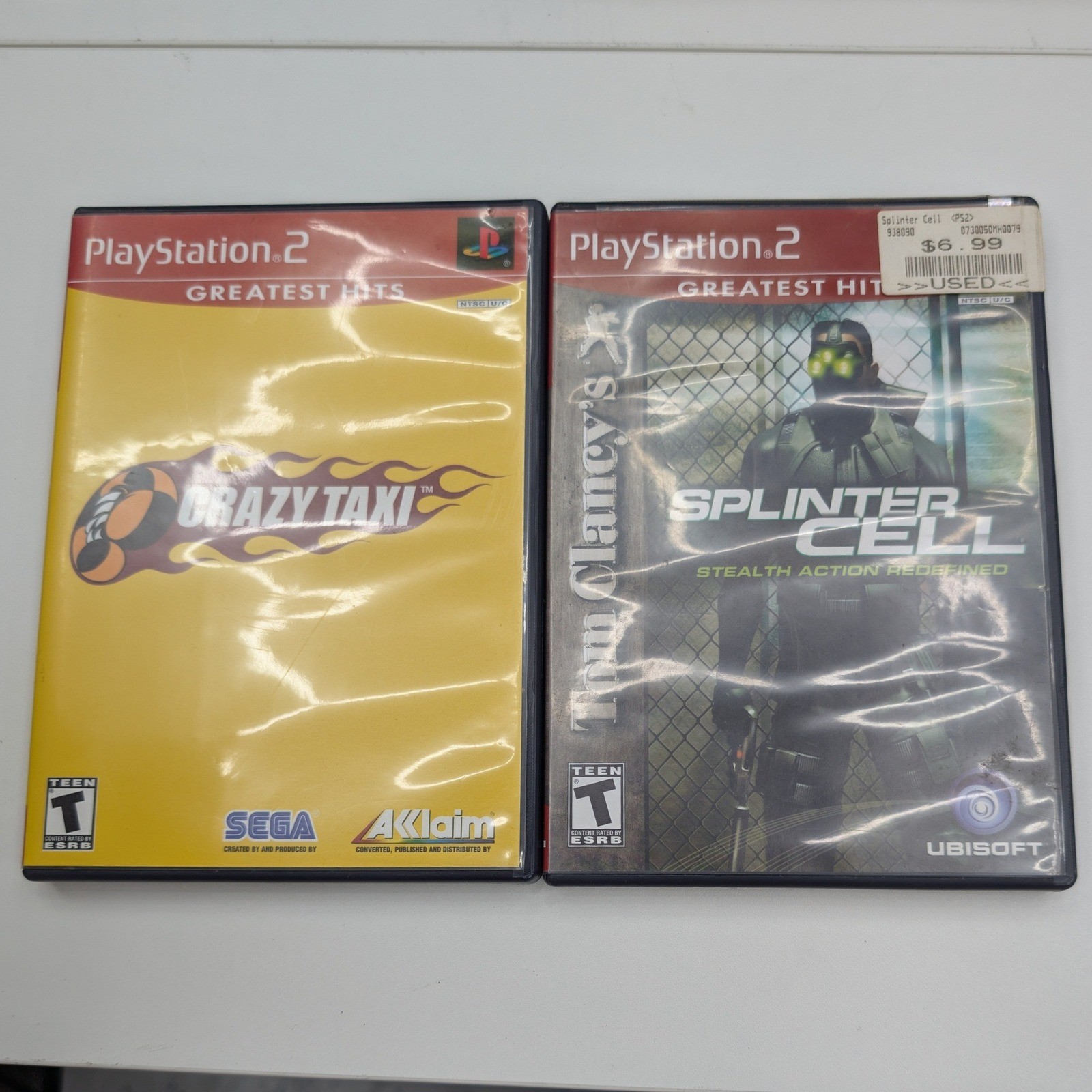 VTG Sony PS2 Games Bundle Crazy Taxi CIB & Tom Clancy Splinter Cell Retro Y2K