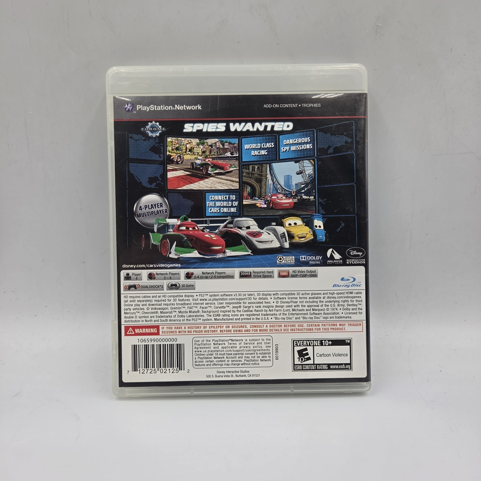 Cars 2 Sony Playstation 3 CIB Disney Pixar PS3